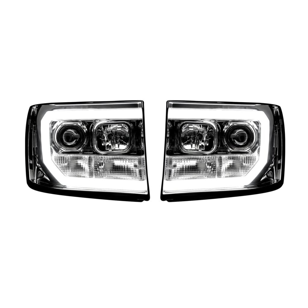 GMC Sierra 07-13 Projector Headlights OLED Halos & DRL Clear/Chrome