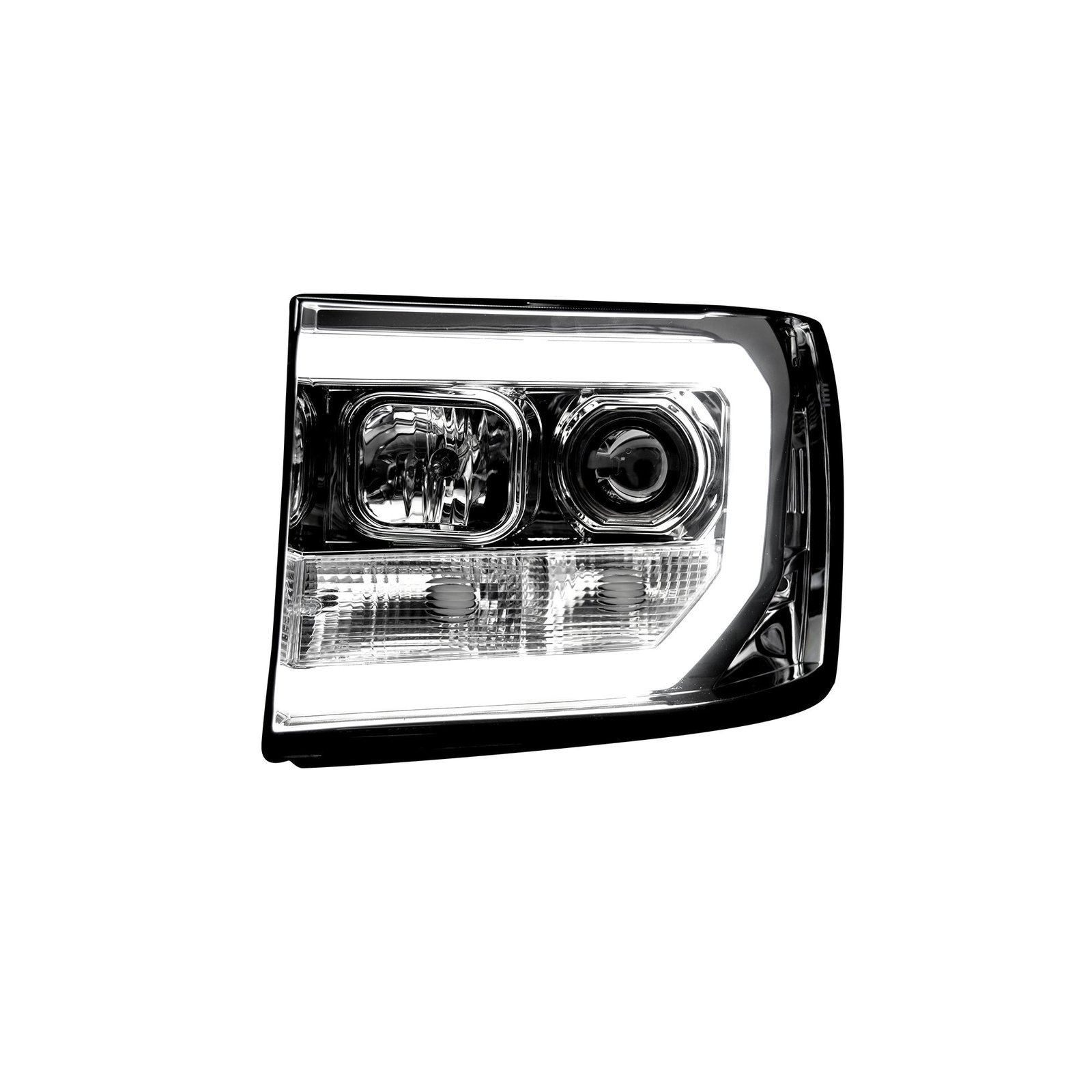 GMC Sierra 07-13 Projector Headlights OLED Halos & DRL Clear/Chrome - Image 3