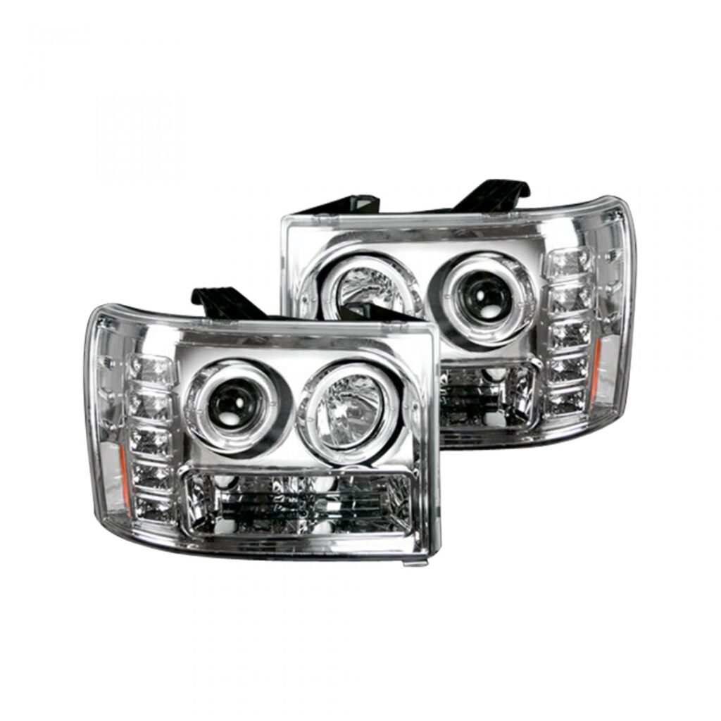 GMC 07-13 Projector Headlights CCFL Halos DRL Clear/Chrome