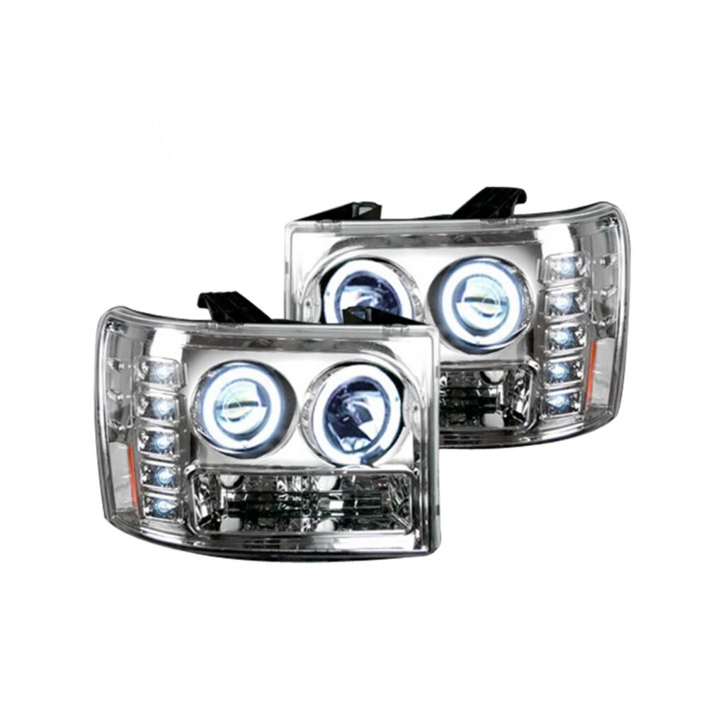 GMC Sierra 07-13 Projector Headlights in Clear/Chrome