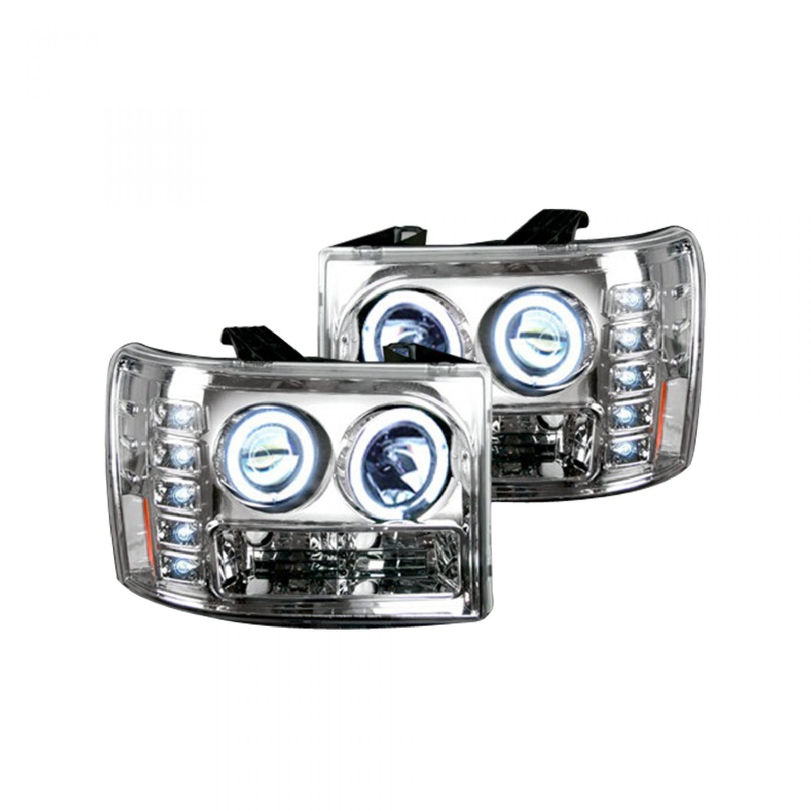 GMC Sierra 07-13 Projector Headlights in Clear/Chrome - Image 2