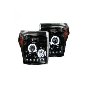 Ford Super Duty F250/350/450/550 11-16 Projector Headlights CCFL Halos/DRL Smoked/Black - Image 1