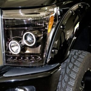 Ford Super Duty F250/350/450/550 11-16 Projector Headlights CCFL Halos/DRL Smoked/Black - Image 3