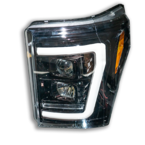 Ford Super Duty 11-16 Projector Headlights OLED DRL LED Signals Smoked/Black - Image 2