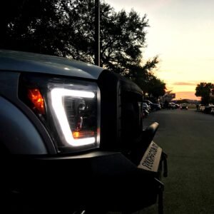 Ford Super Duty F250/350/450/550 11-16 Projector Headlights OLED Halos & DRL Smoked/Black - Image 3