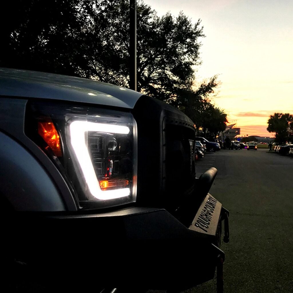 Ford Super Duty 11-16 Projector Headlights OLED DRL LED Signals Smoked/Black