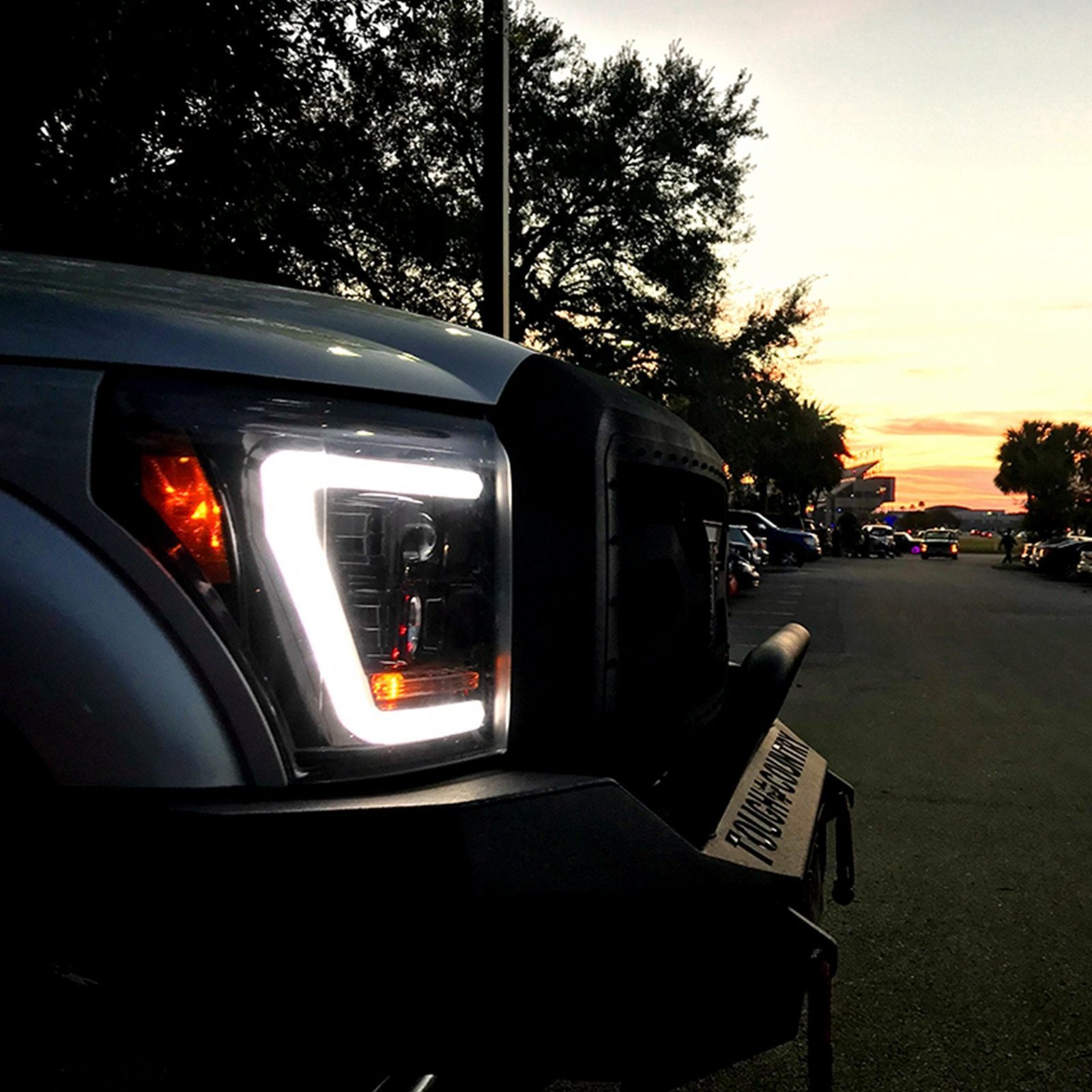Ford Super Duty 11-16 Projector Headlights OLED DRL LED Signals Smoked/Black - Image 3