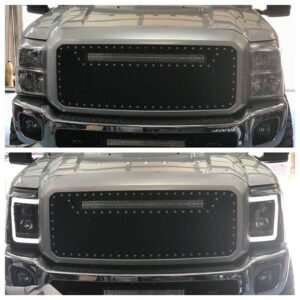 Ford Super Duty 11-16 Projector Headlights OLED DRL LED Signals Smoked/Black - Image 4