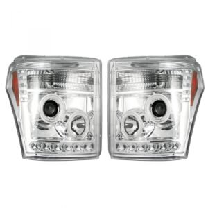 Ford Super Duty F250/350/450/550 11-16 Projector Headlights CCFL Halos & DRL Clear/Chrome - Image 1