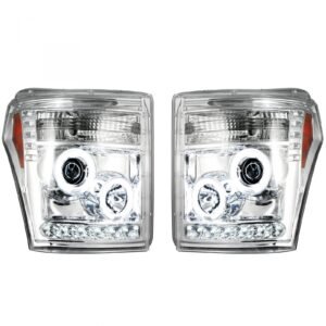 Ford Super Duty F250/350/450/550 11-16 Projector Headlights CCFL Halos & DRL Clear/Chrome - Image 2