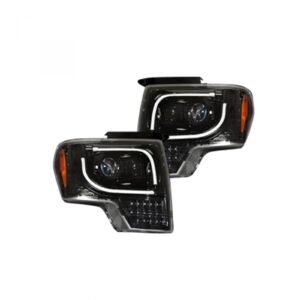 Ford F150 & Raptor 13-14 Projector Headlights LED Smoked/Black - Image 1