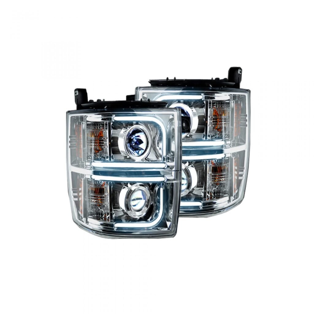 Chevy Silverado 14-15 Projector Headlights OLED Halos DRL Clear/Chrome