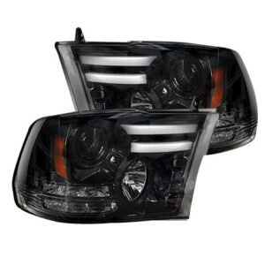Dodge RAM 1500 14-19 & 2500/3500 15-18 Projector Headlights Smoked/Black - Image 2