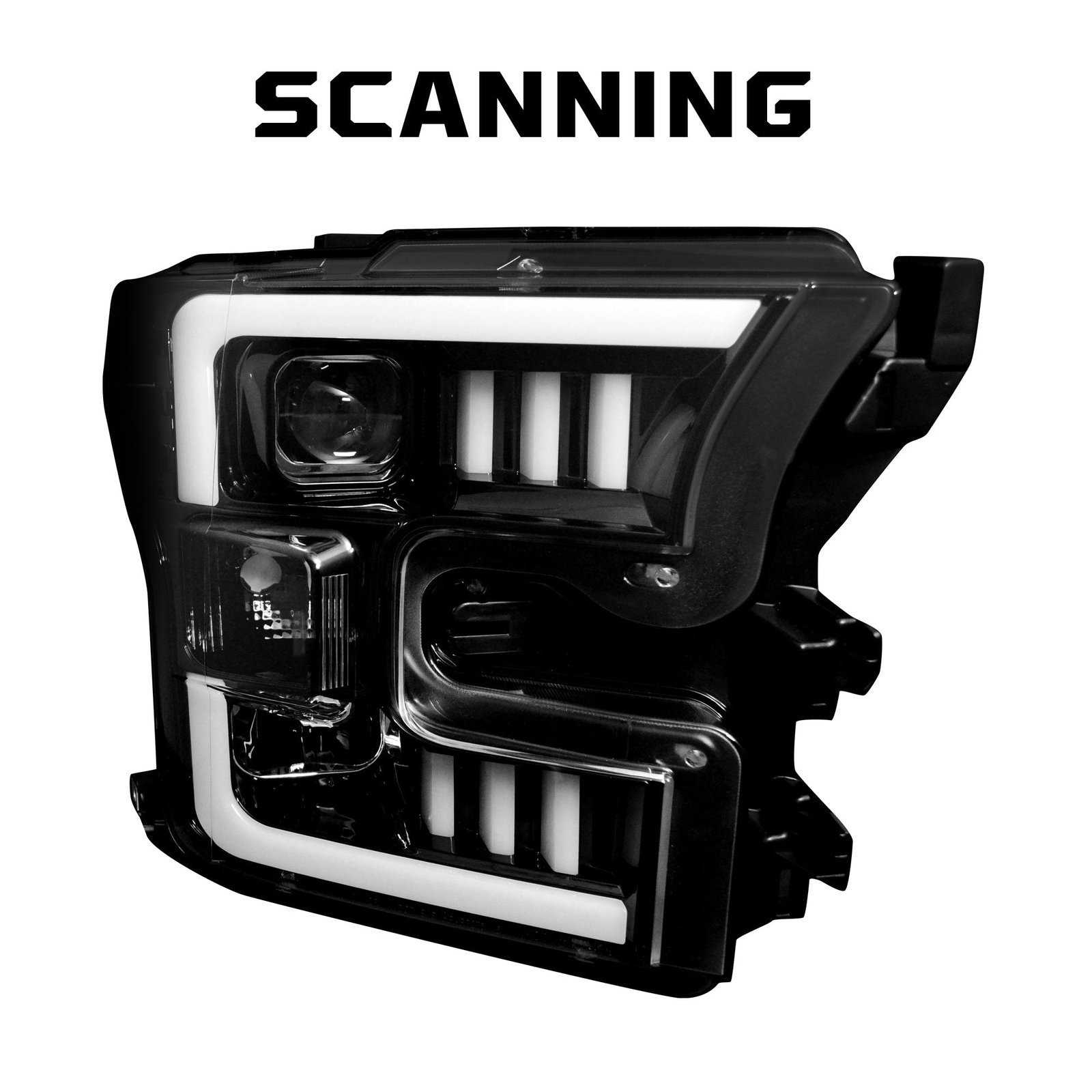 Ford F150 15-17 Projector Headlights OLED DRL LED Turn Signs in Smoked/Black - Image 1