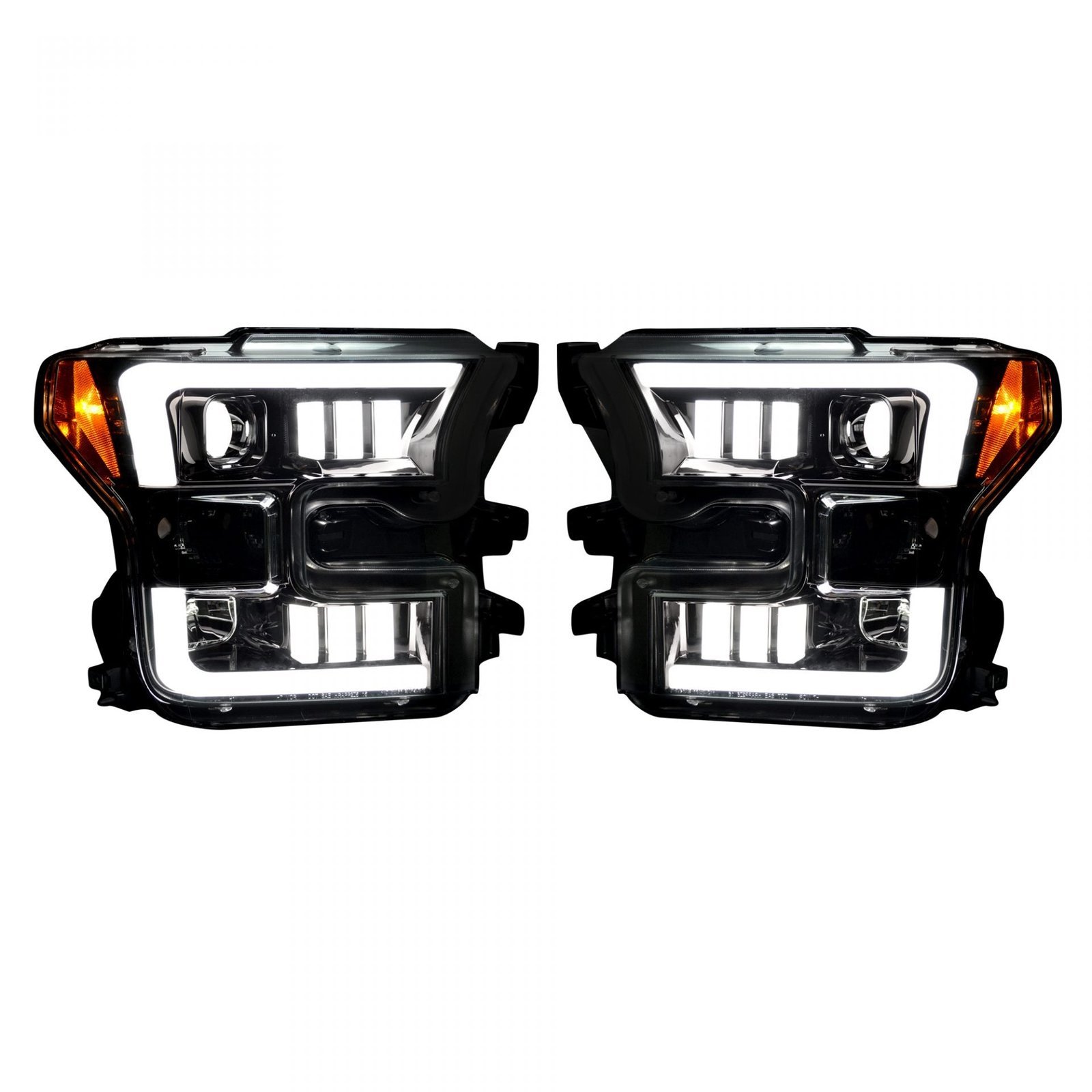 Ford F150 15-17 Projector Headlights OLED DRL LED Turn Signs in Smoked/Black - Image 4