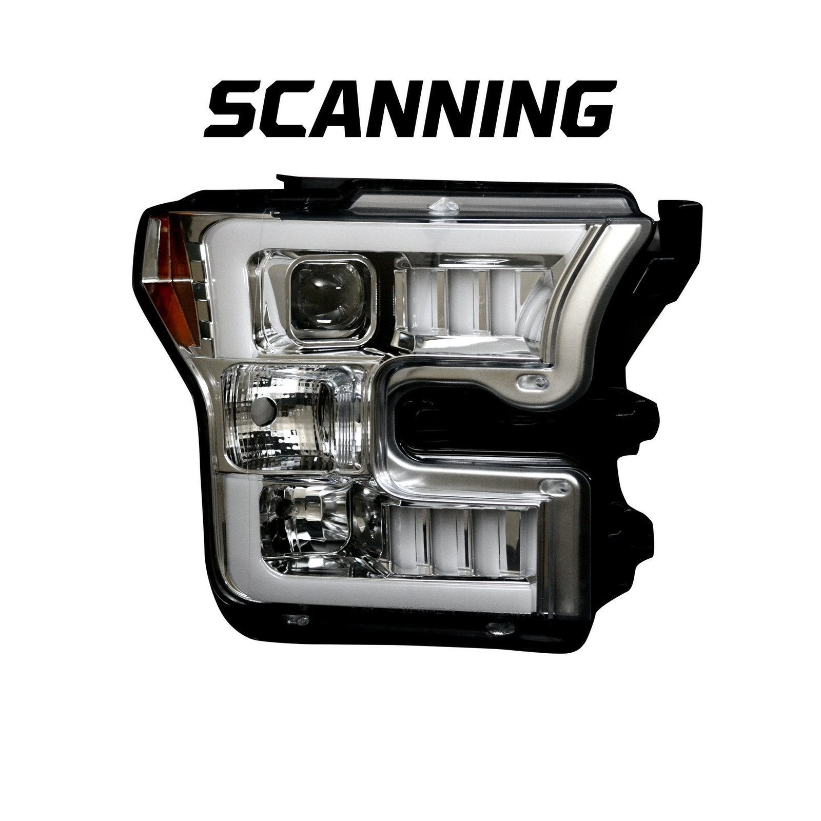 Ford F150 15-17 6K Led Projector Headlights LED Turn Signals in Clear/Chrome - Image 1