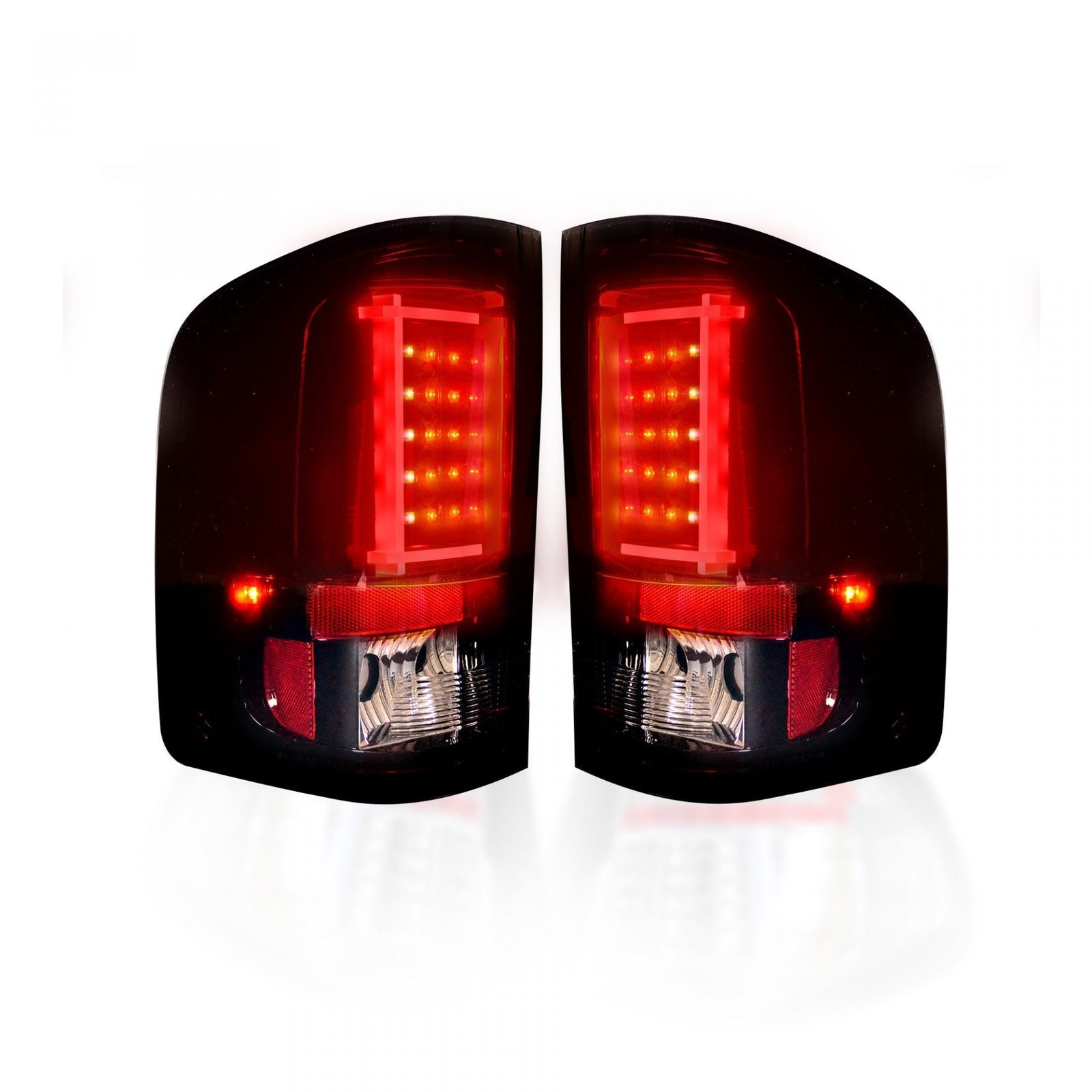 Chevy Silverado Single-Wheel 07-13 & 07-14 GMC Sierra 07-14 Tail Lights OLED Red Smoked - Image 3