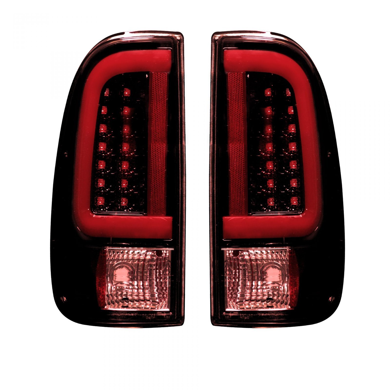 Ford Super Duty F250HD/350/450/550 99-07 & F150 97-03 Tail Lights Dark Red Smoked - Image 1