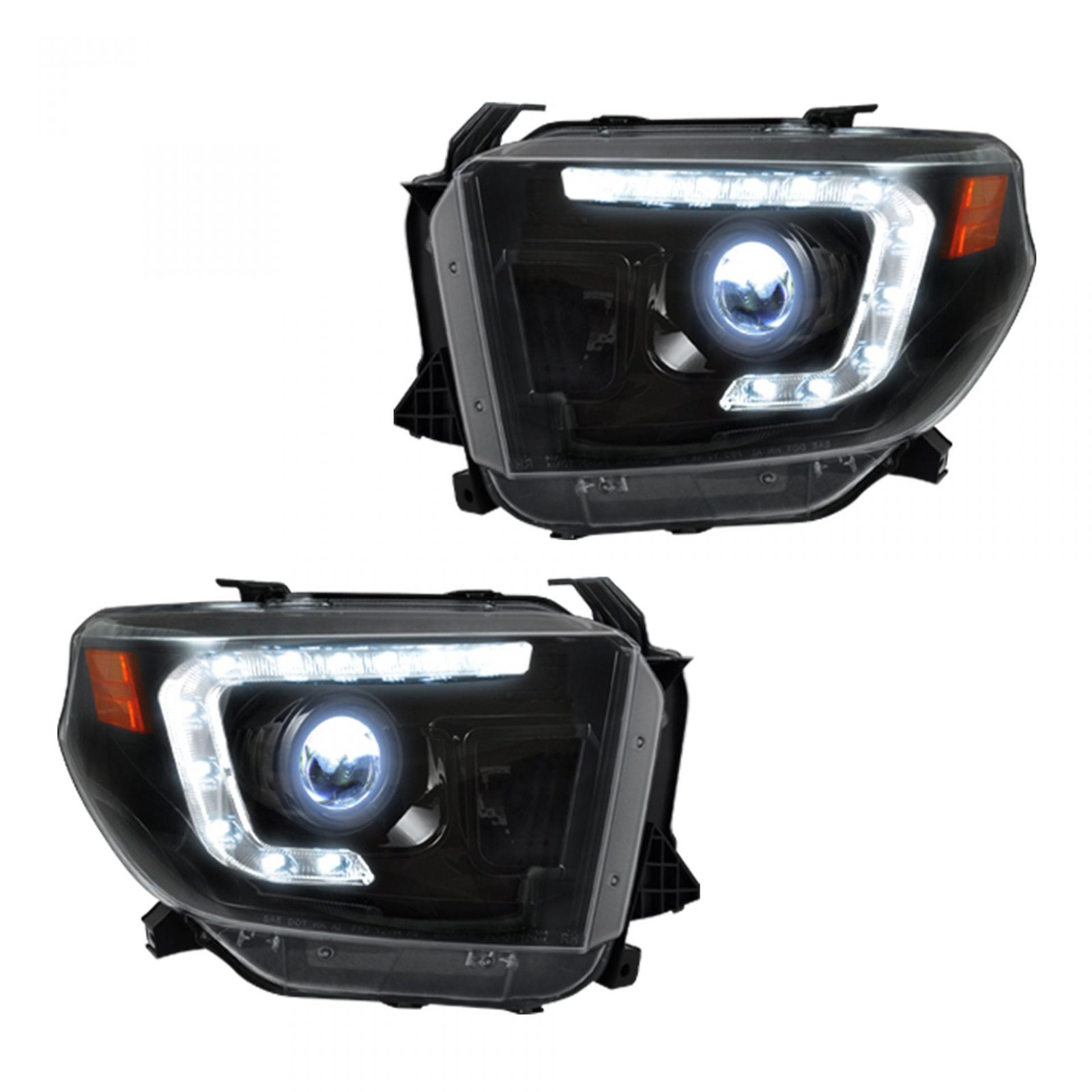 Toyota Tundra 14-21 Projector Headlights OLED DRL Smoked/Black - Image 3