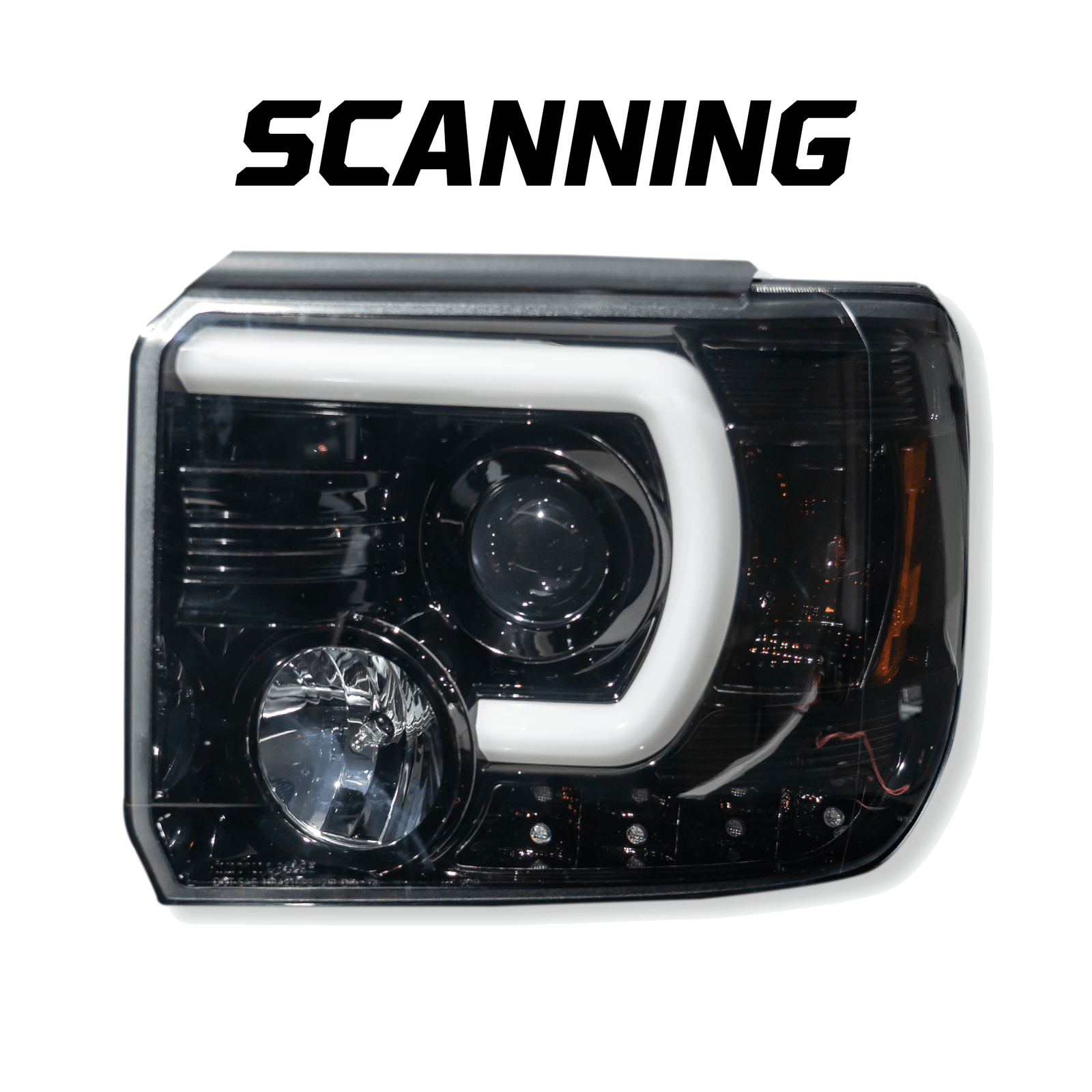 GMC Sierra 1500 14-18 & 2500/3500 14-19 Projector Headlights OLED DRL LED Smoked/Black - Image 1