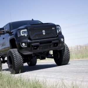 GMC Sierra 1500 14-18 & 2500/3500 14-19 Projector Headlights OLED DRL LED Smoked/Black - Image 4