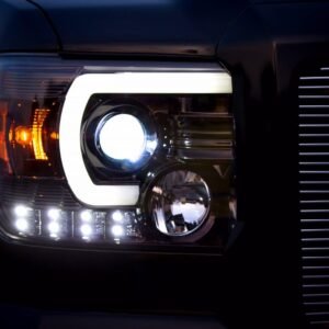 GMC Sierra 1500 14-18 & 2500/3500 14-19 Projector Headlights Smoked/Black - Image 5