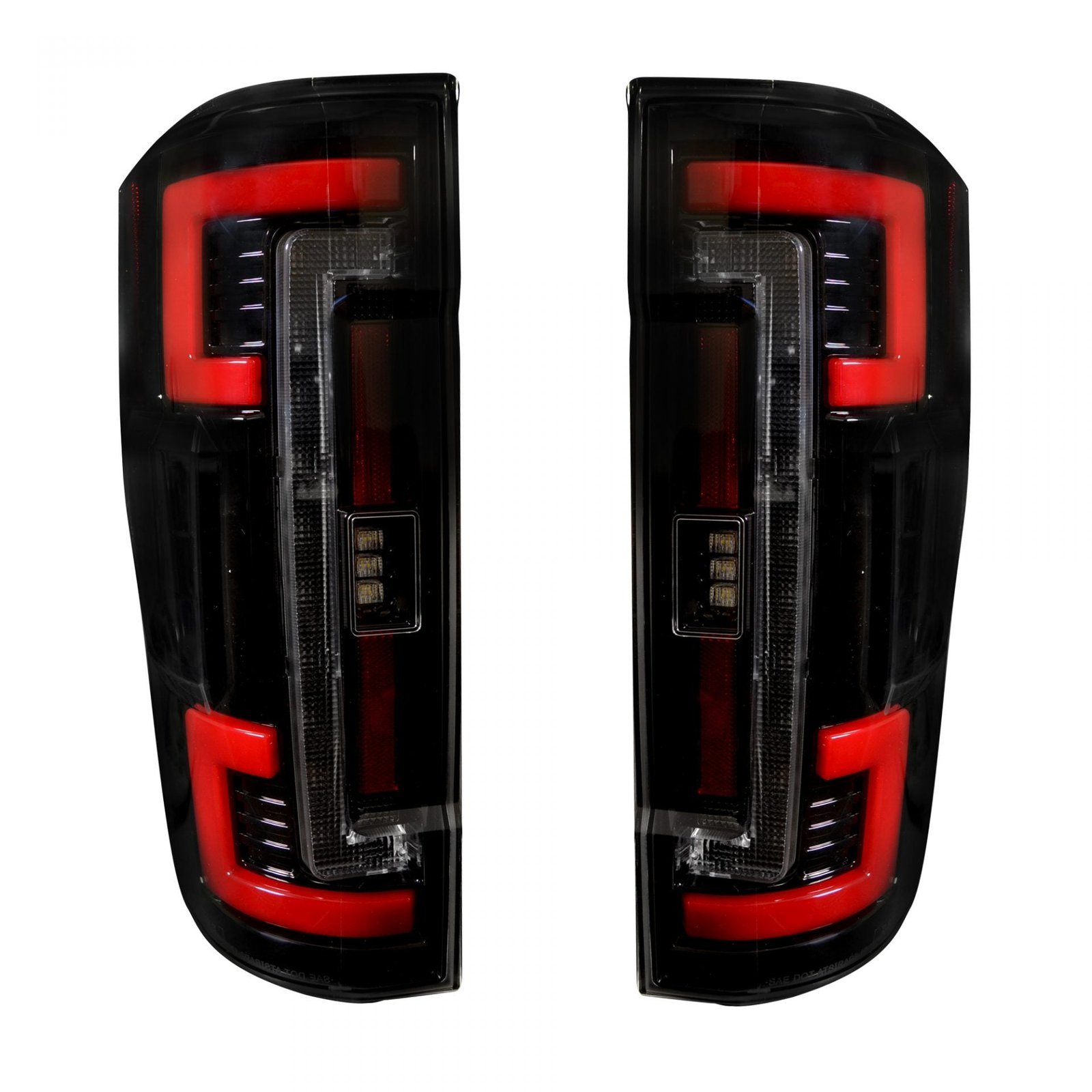 Ford Super Duty 17-19 Tail Lights OLED in Dark Red Smoked - Image 5