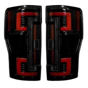Ford Super Duty 17-19 Tail Lights OLED in Dark Red Smoked - Image 3