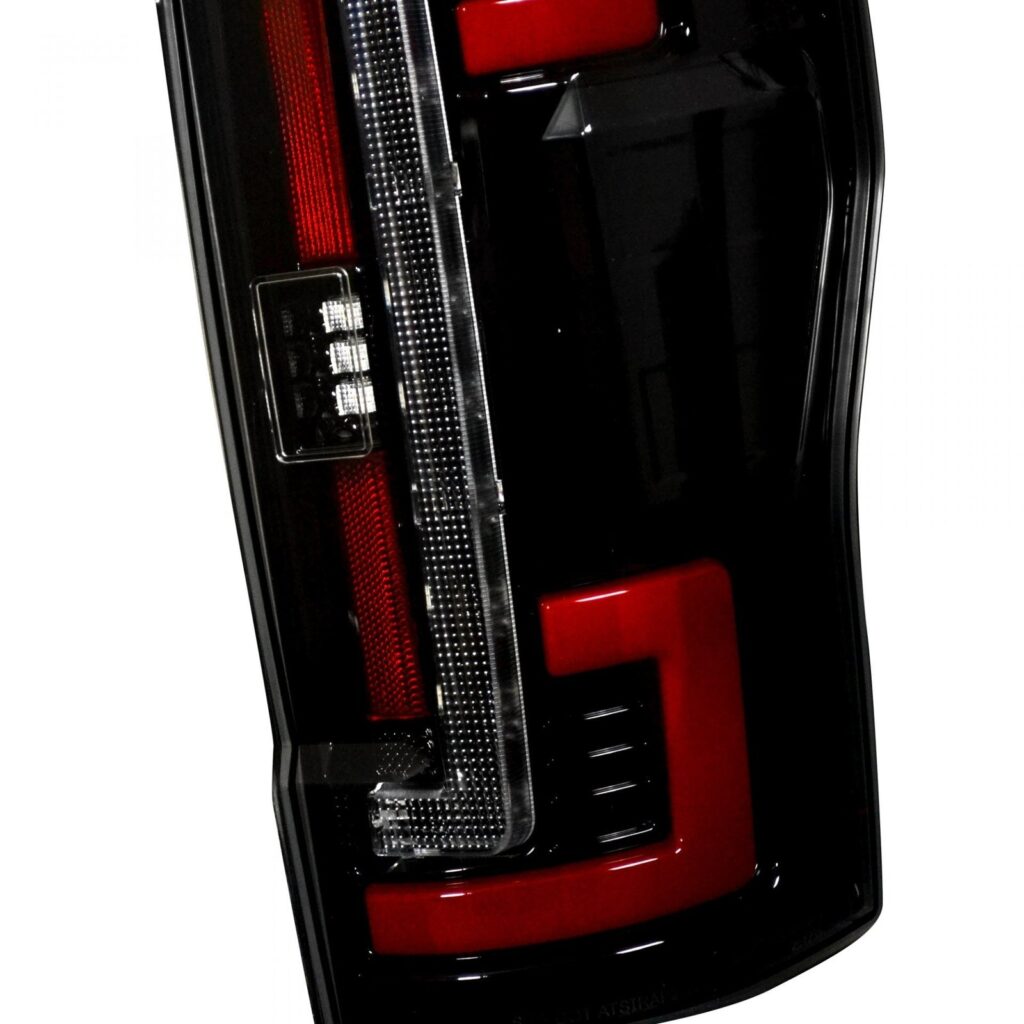 Ford Super Duty 17-19 Tail Lights OLED in Dark Red Smoked
