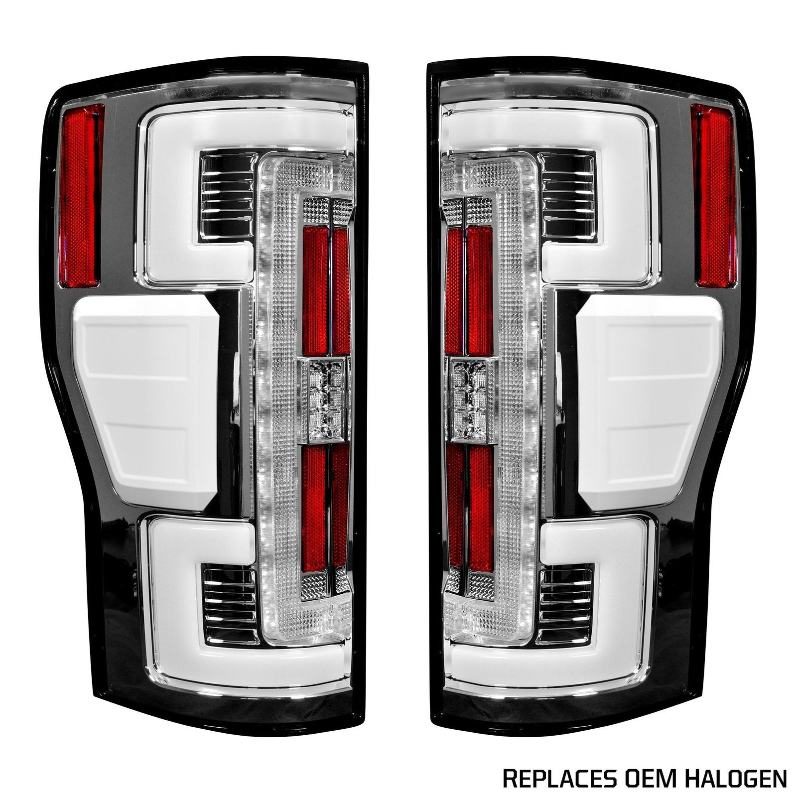 Ford Super Duty F250/350/450/500 17-19 Tail Lights OLED in Clear - Image 1
