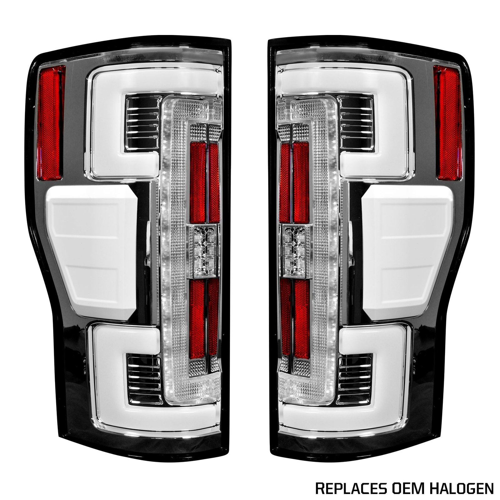 Ford Super Duty 20-22 (Replaces OEM Halogen) Tail Lights OLED in Clear - Image 1