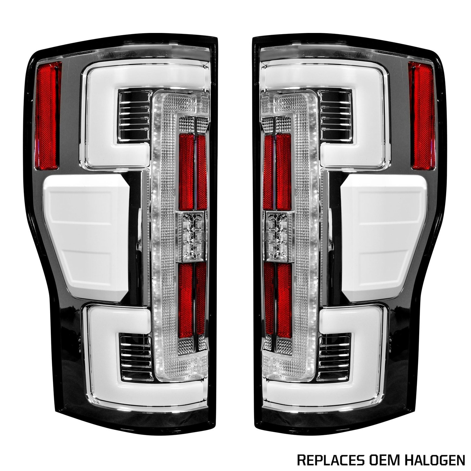 Ford Super Duty 20-22 (Replaces OEM LED) Tail Lights OLED in Clear - Image 1