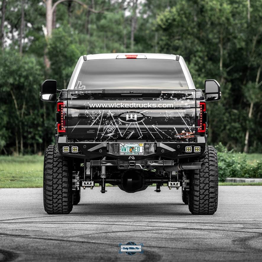 Ford Super Duty 17-19 Tail Lights OLED Dark Red Smoked