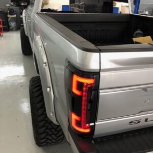 Ford Super Duty 17-19 Tail Lights OLED in Dark Red Smoked - Image 12