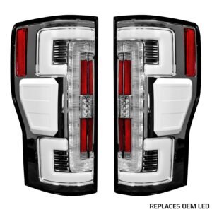 Ford Super Duty F250/350/450/550 17-19 Tail Lights OLED in Clear - Image 1