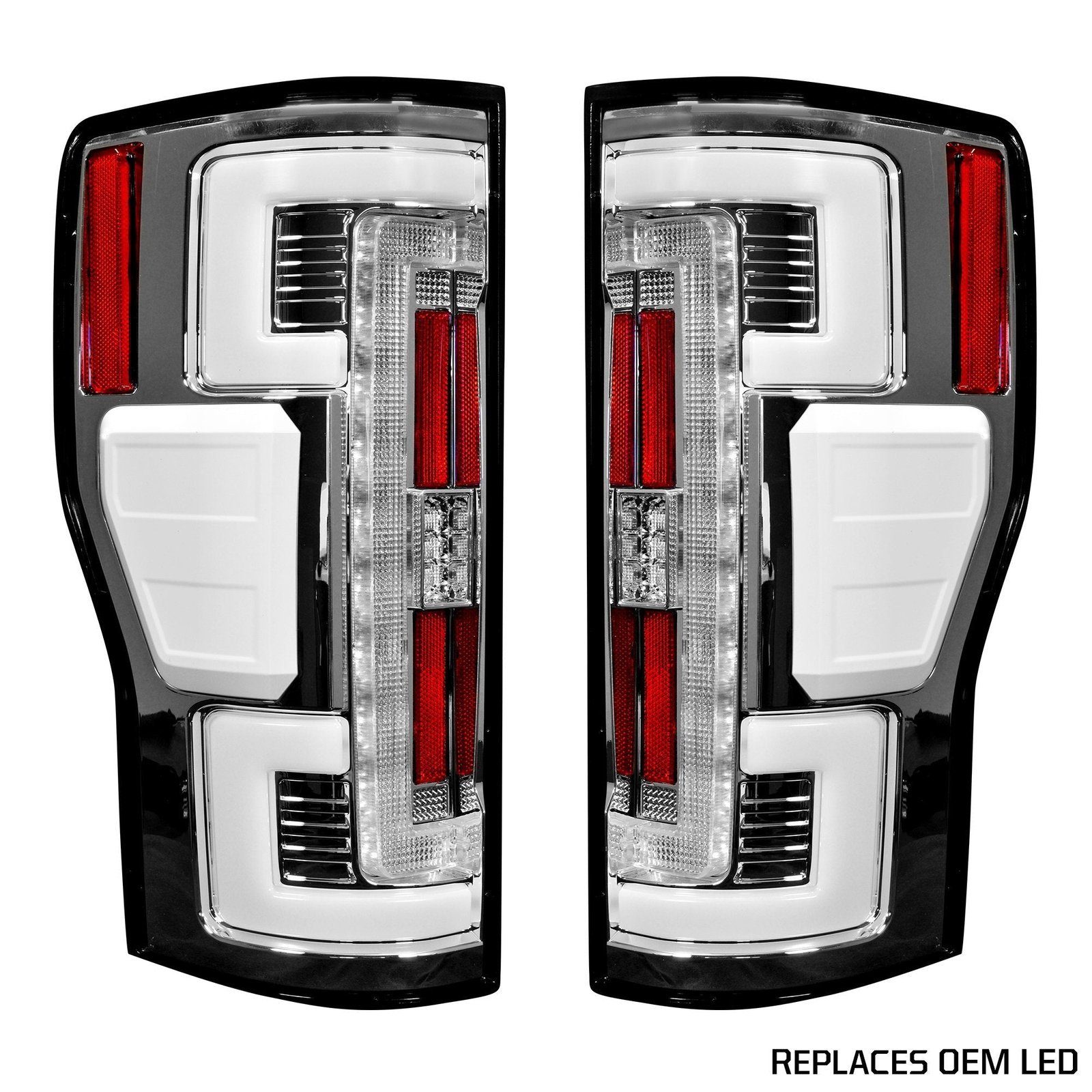 Ford Super Duty F250/350/450/550 17-19 Tail Lights OLED in Clear - Image 1
