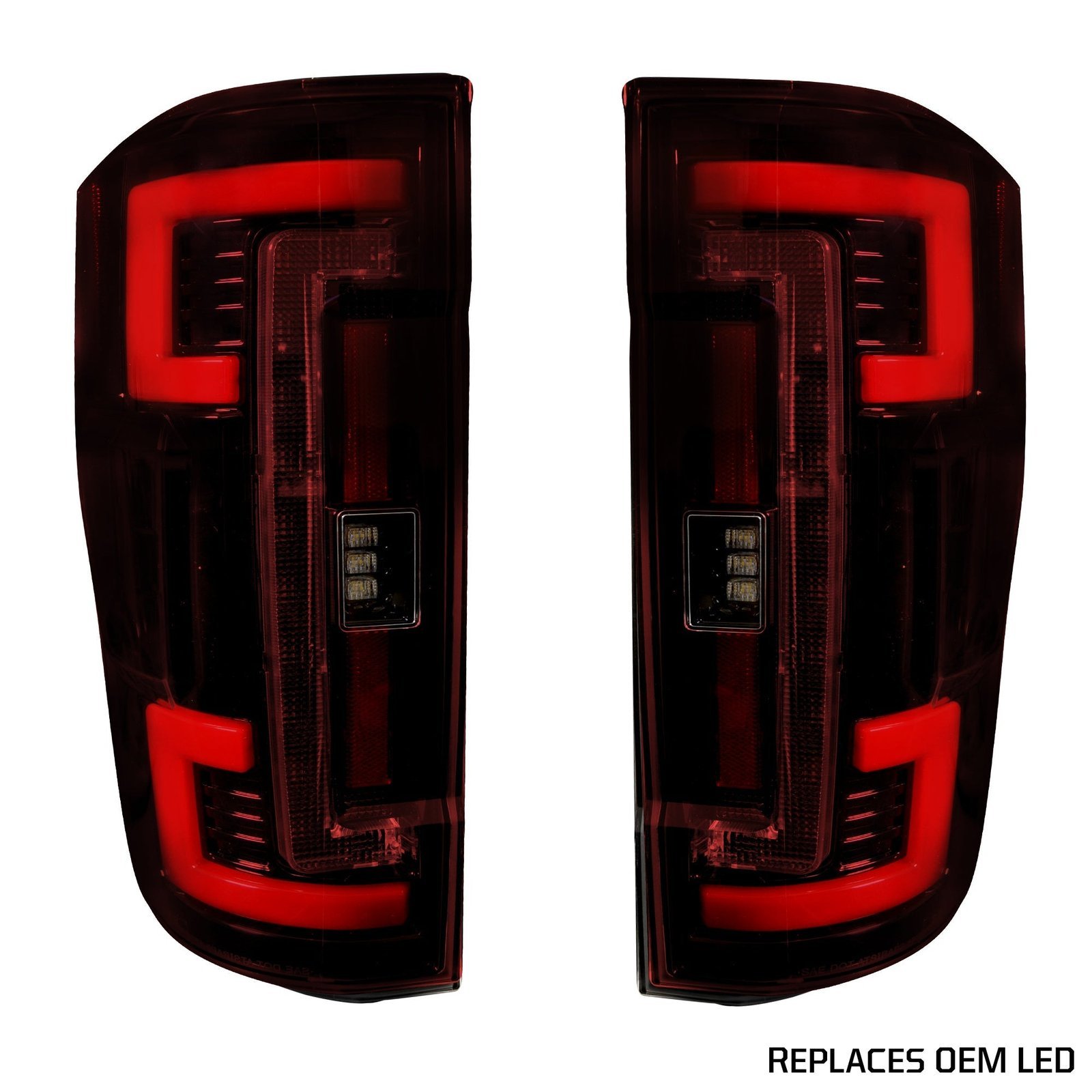 Ford Super Duty F250/350/450/550 17-19 Tail Lights OLED in Red - Image 1