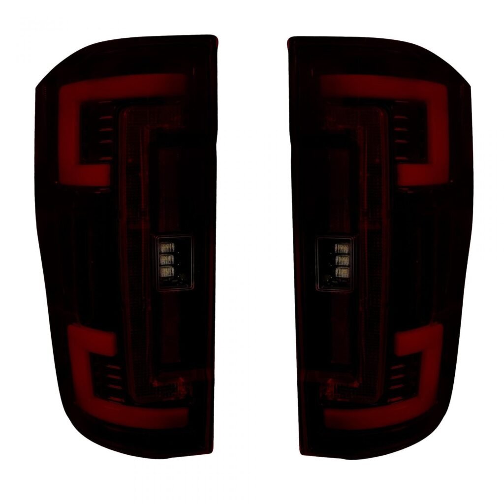 Ford Super Duty 17-19 Tail Lights OLED Dark Red Smoked