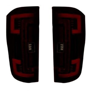 Ford Super Duty 17-19 Tail Lights OLED Dark Red Smoked - Image 5