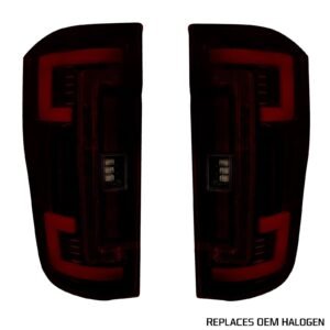 Ford Super Duty 17-19 Tail Lights OLED Dark Red Smoked - Image 1