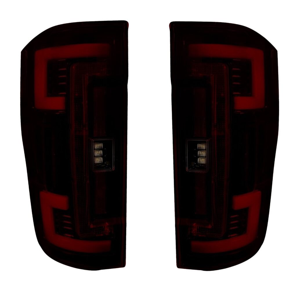 Ford Super Duty 20-22 (Replaces OEM LED) Tail Lights OLED in Dark Red Smoked