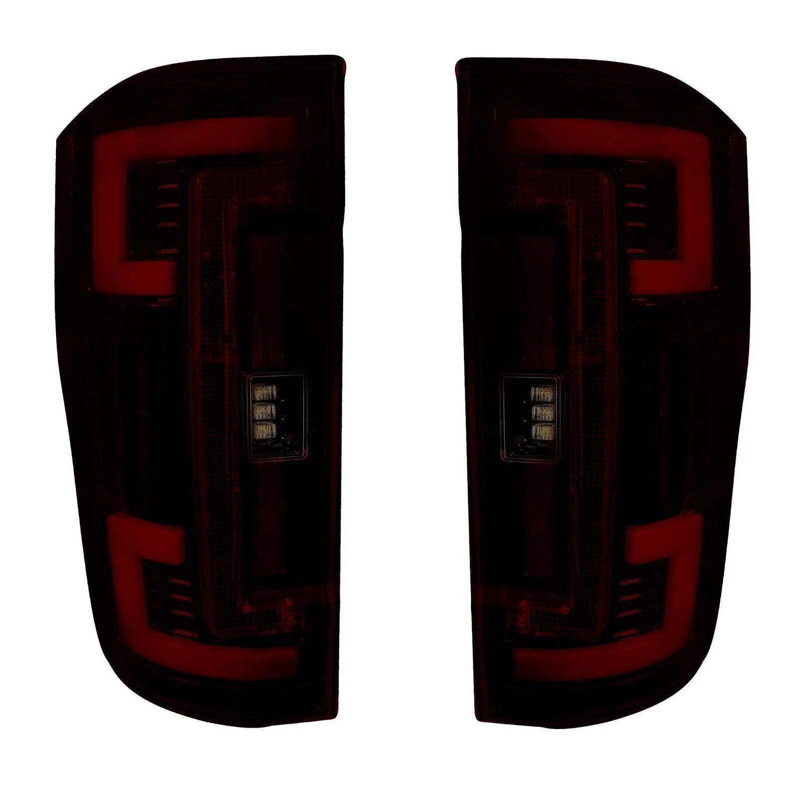 Ford Super Duty 20-22 (Replaces OEM LED) Tail Lights OLED in Dark Red Smoked - Image 3
