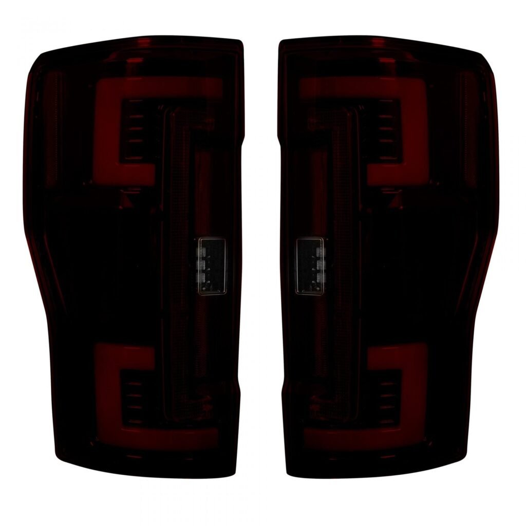 Ford Super Duty 17-19 Tail Lights OLED Dark Red Smoked
