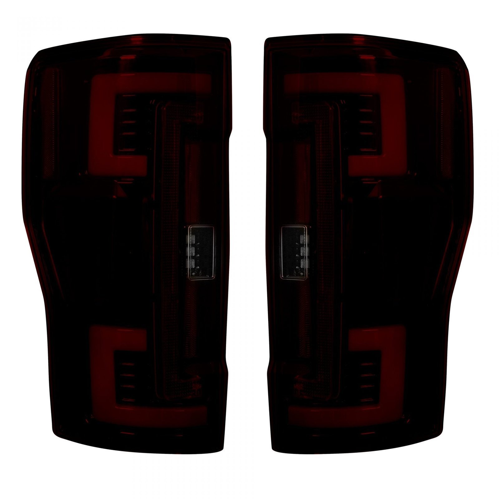 Ford Super Duty 17-19 Tail Lights OLED Dark Red Smoked - Image 2