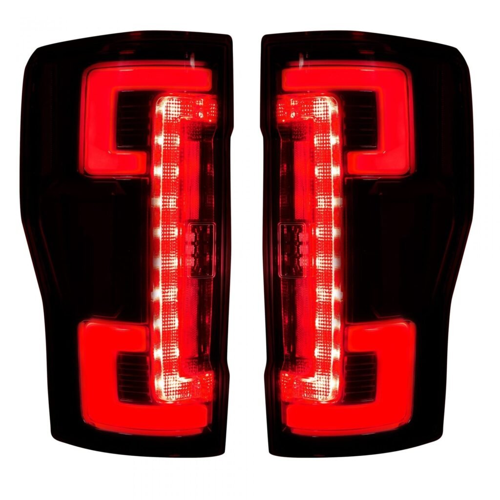 Ford Super Duty 17-19 Tail Lights OLED Dark Red Smoked