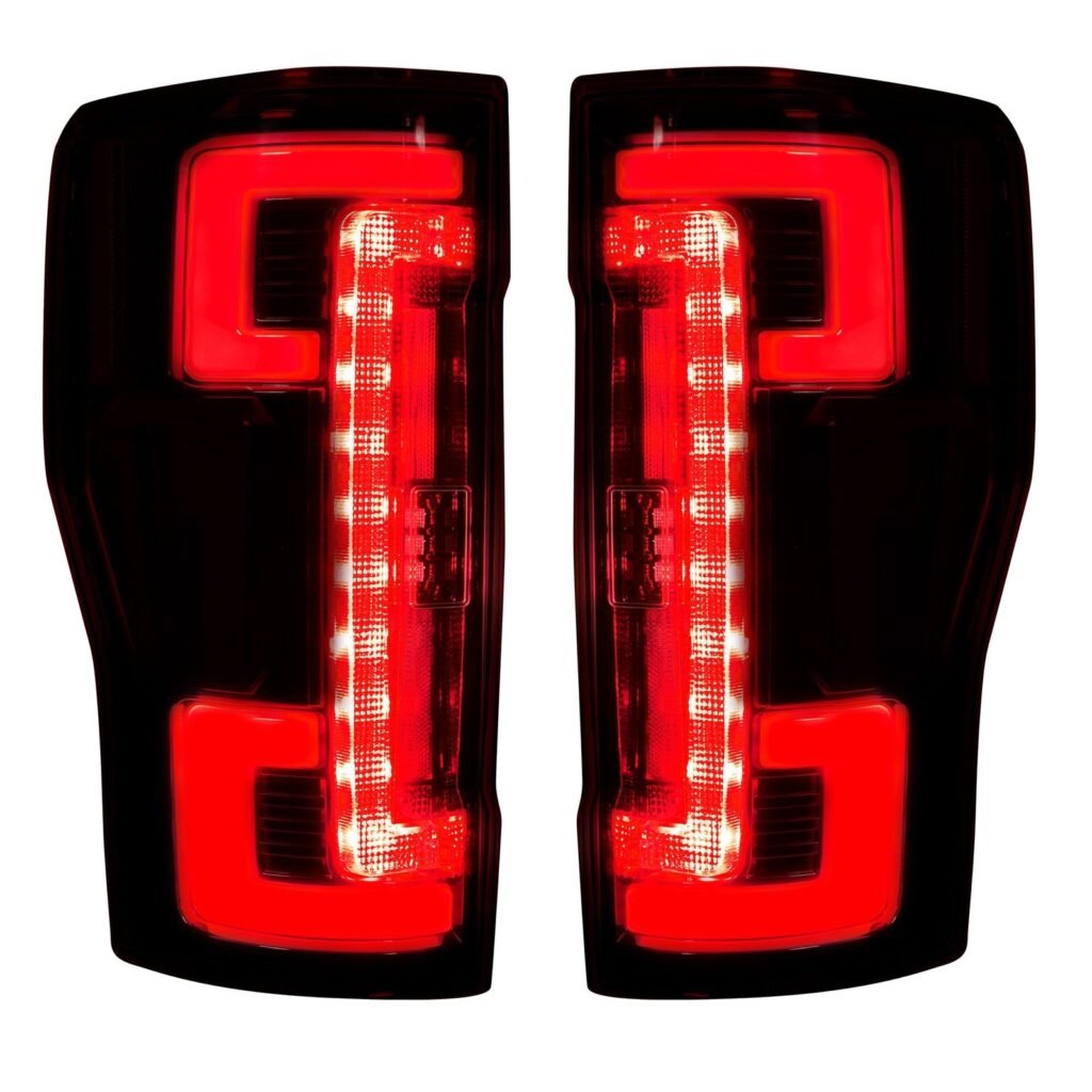 Ford Super Duty 20-22 (Replaces OEM LED) Tail Lights OLED in Dark Red Smoked