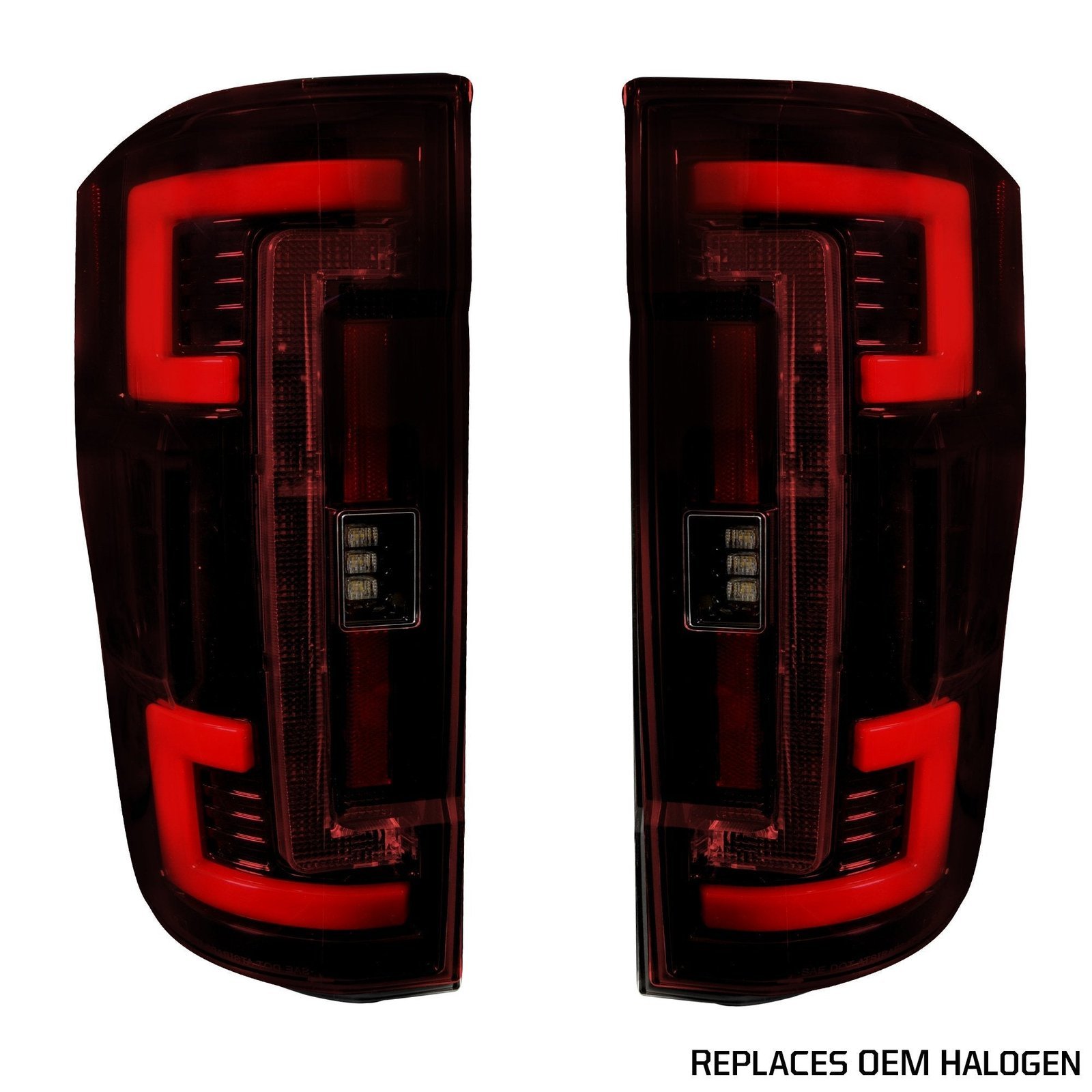 Ford Super Duty F250/350/450/550 17-19 Tail Lights OLED in Red - Image 1