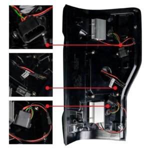 Ford Super Duty 17-19 Tail Lights OLED Dark Red Smoked - Image 6