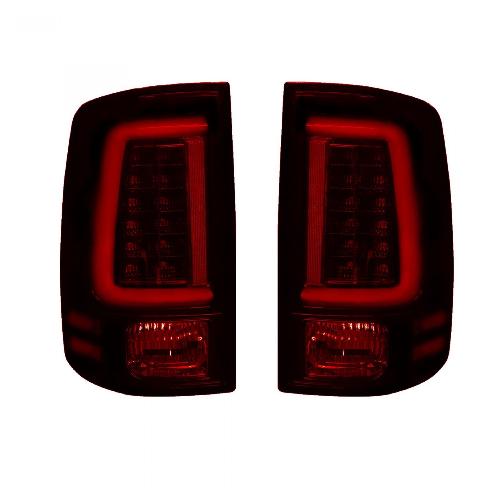 Dodge RAM 1500/2500/3500 13-18 Tail Lights OLED in Dark Red Smoked - Image 1