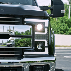 Ford Super Duty 17-19 Projector Headlights OLED DRL, LED Turn Signals Smoked - Image 5